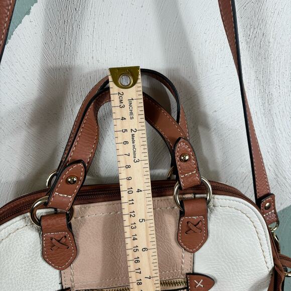 Born Concept Women's Hip Multi Pocket White Leather Casual Shoulder Satchel Bag - Picture 9 of 11